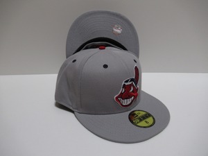 NEW ERA 59fifty Cleveland Indians インディアンス CAP Gray