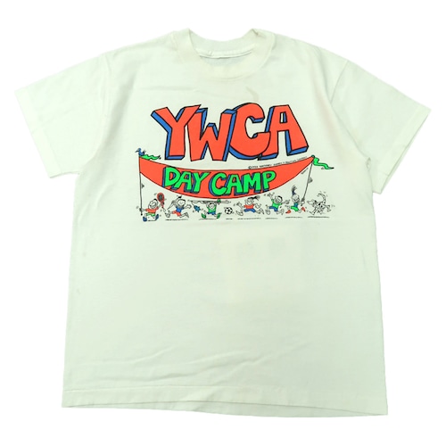 【150cm】VINTAGE90’s YMCA デイキャンプ プリントTシャツ【8059】
