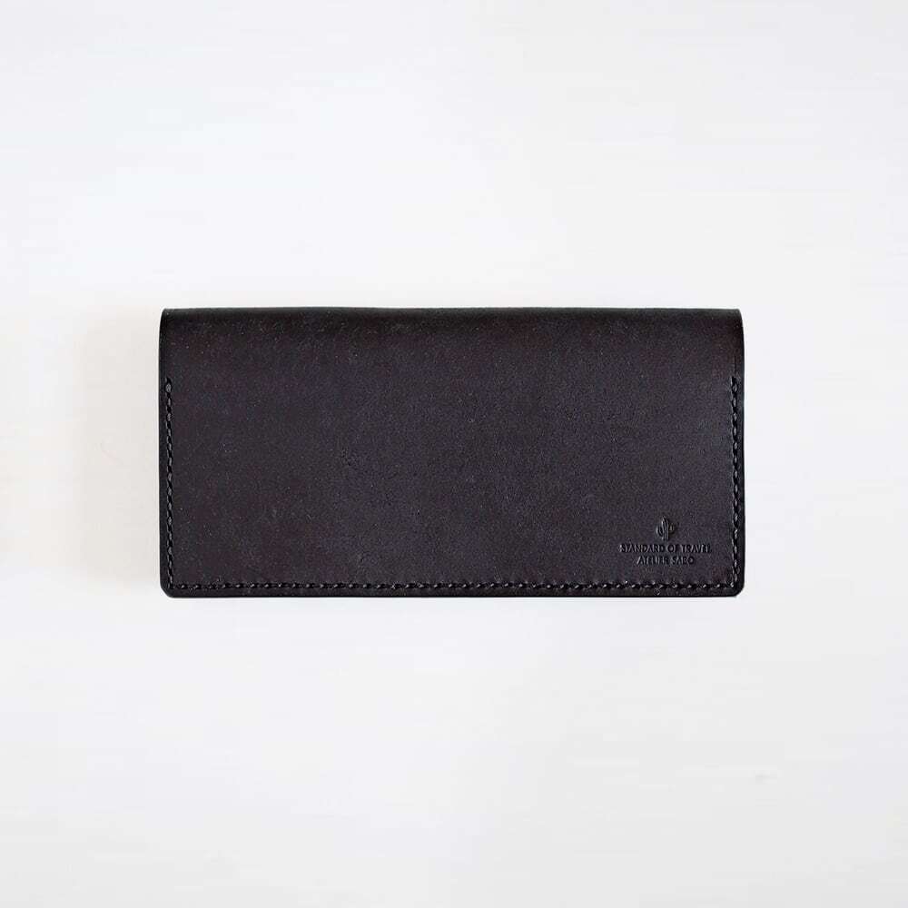 小さい 短い 長財布 レザー【ブラック】（受注生産品） ブランド