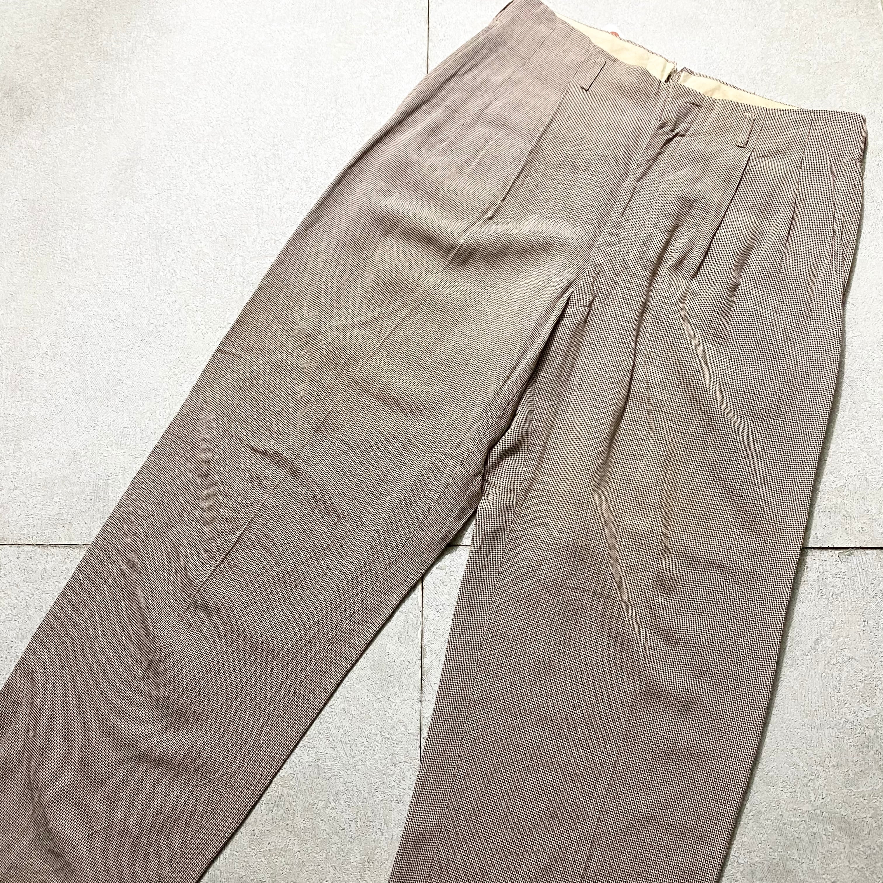 vintage 1950's houndstooth pattern gabardine slacks | NOIR ONLINE