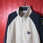 90s adidas ベロアトラックジャケット ラグラン 黒×ベージュ アディダス
