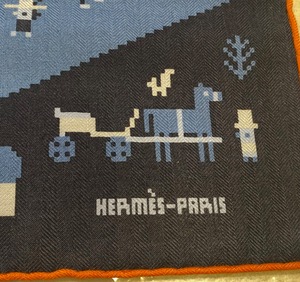 HERMES エルメス スカーフ カレH 100《マディソン・パーティ》グリ・エレファン 103981T