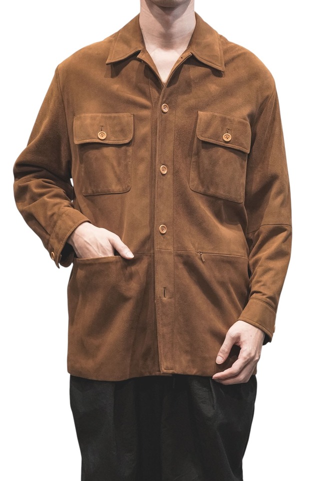 00's "LOEWE” Suede Leather 4-Pocket Safari Jacket Made in SPAIN