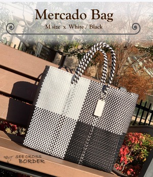 M Mercado Bag (Normal handle) White/Black