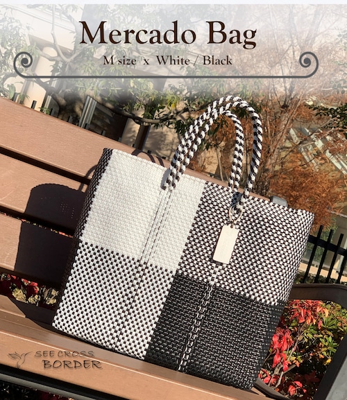 M Mercado Bag (Normal handle) White/Black