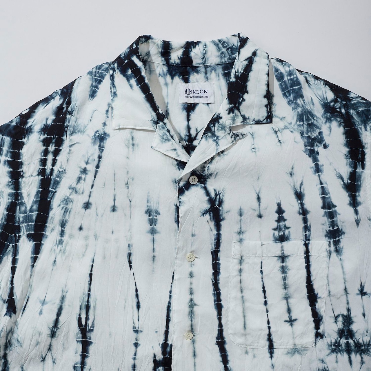 KUON / Arimatsu Shibori Camp Collar Shirt