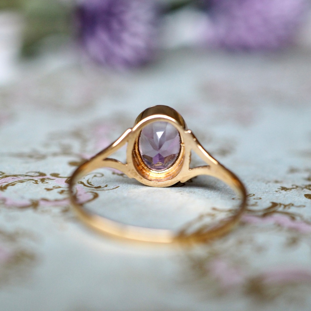 イギリス ヴィンテージ アメジストリング 英国 アンティーク 指輪  
