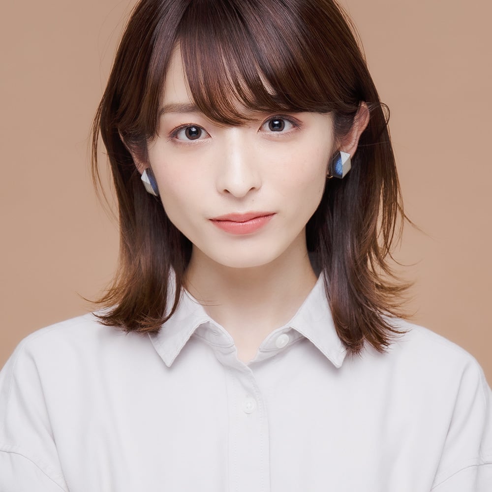 美濃焼陶器 六角形 モダンライン ピアス / イヤリング｜藍（あい