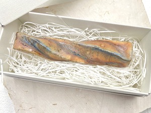 ガラス結晶釉箸置き　オレンジ×ブルー