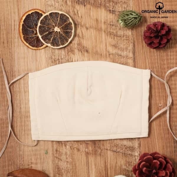 オーガニックガーデン ORGANIC GARDEN マスク エコマスク 女性 ガーゼ 洗える 綿100% 無地 肌にやさしい 生成 M L 8807-93/94 Or065