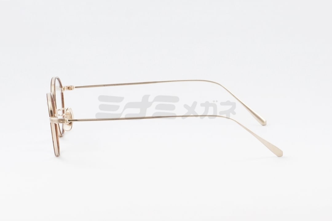 EVE un BLUE メガネ Mini M002 Col.Shirring Gold-Brown ボストン セル