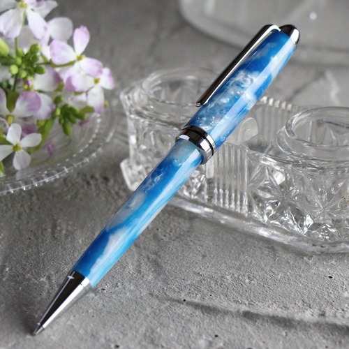 「セレストブルー・Horizon」手作りボールペン Viriditas ジェットストリーム芯