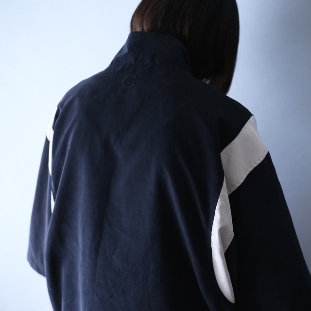 switching design half-zip high-neck h/s pullover