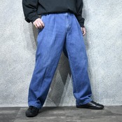 2 tuck denim slacks