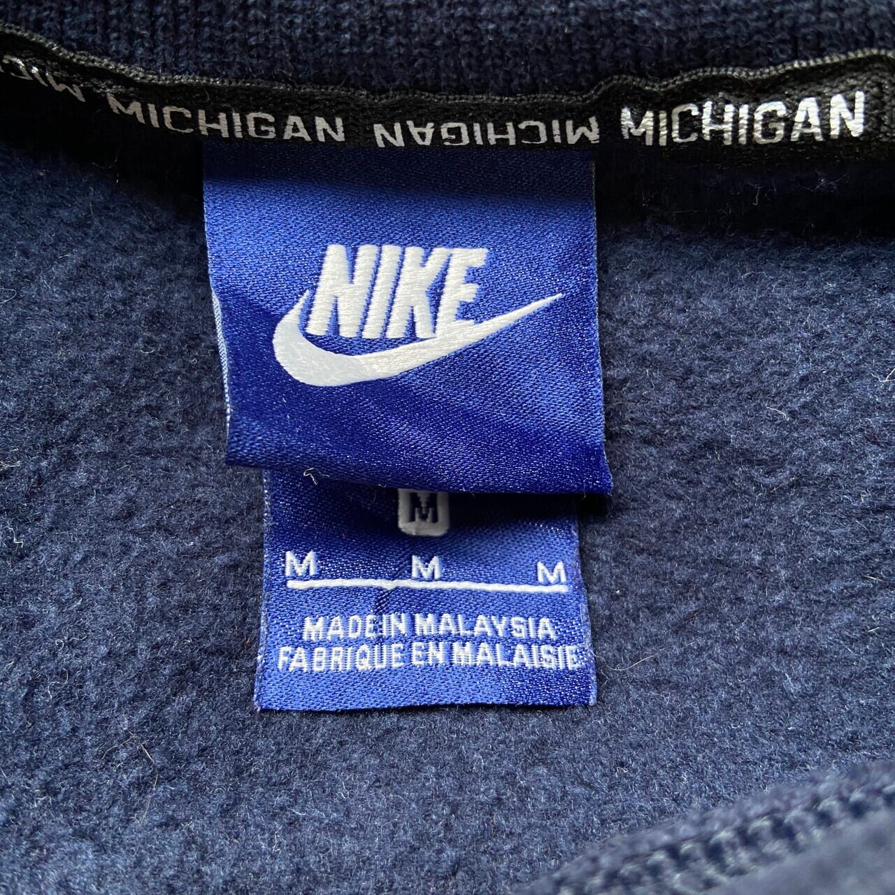 USA製　ナイキ　NIKE　スウェット　銀タグ　刺繍ロゴ　裏起毛　ブルー　L