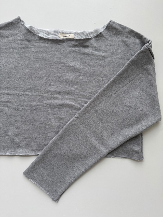 (即納) afarrier / Off shoulder knit mtm pants set (gray)