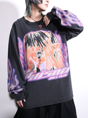 poison girl graphic oversize l/s tee