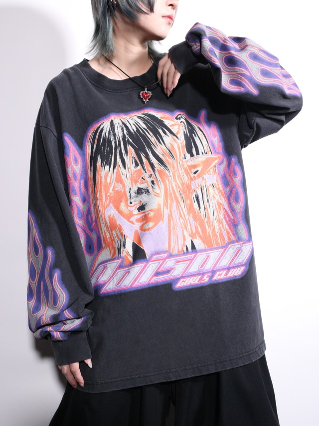 poison girl graphic oversize l/s tee