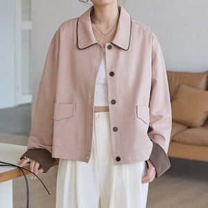 コントラストカラーオーバーショートジャケット 3569