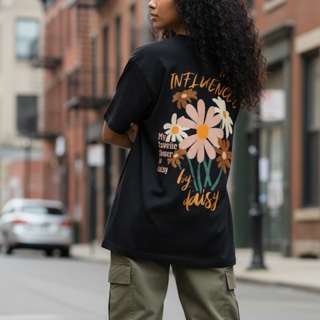 フラワープリント オーバーサイズ short sleeve ◆2col    BL0478