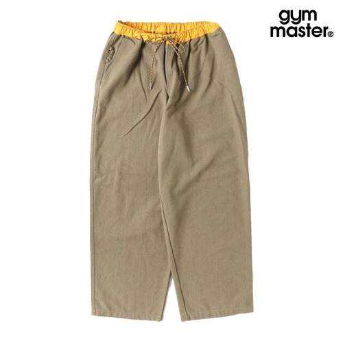 gym master ジムマスター ダック×ナイロン ロングパンツ イージーパンツ ワイドパンツ ゆったり メンズ G821736 オリーブ