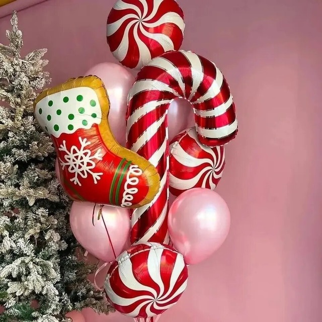 [即納]Xmas stick balloon red