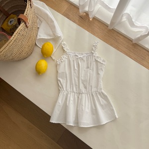 [予約] ninibello - shine sleeveless blouse ( ivory )