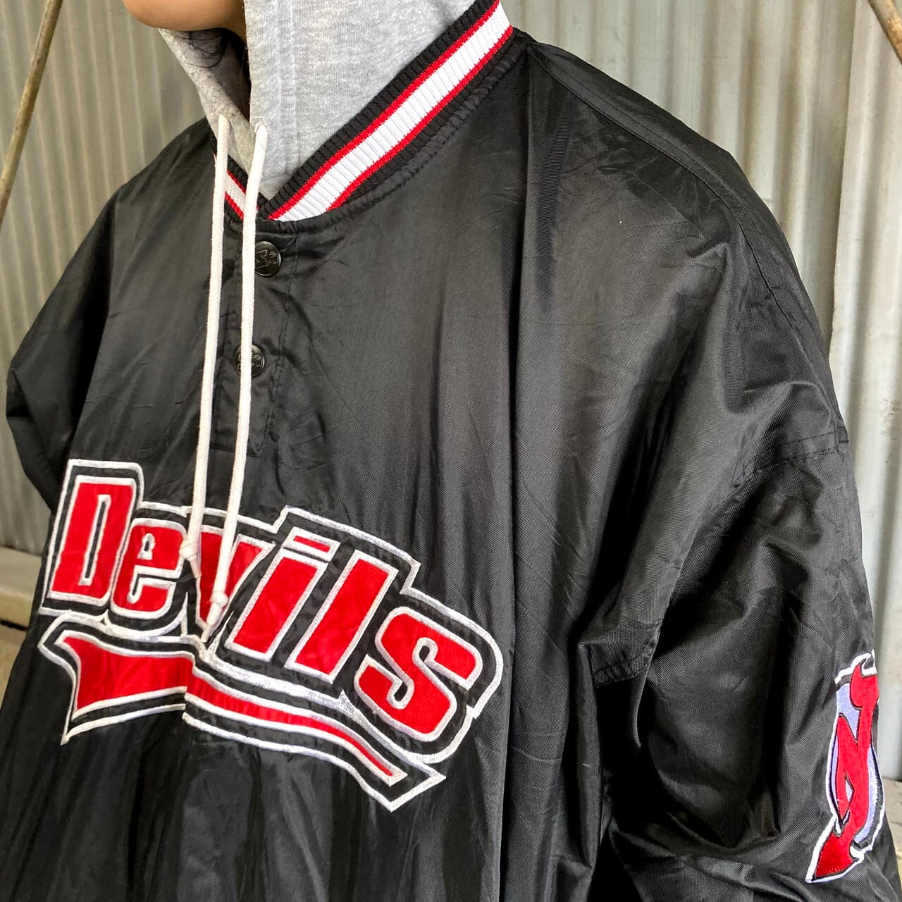 90年代 スターター NHL Devils ナイロンプルオーバージャケット メンズ