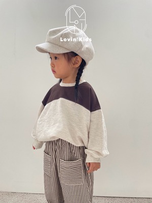 【Lovin'】ホットチョコスウェット 80〜130cm ベージュ/オートミール 241026