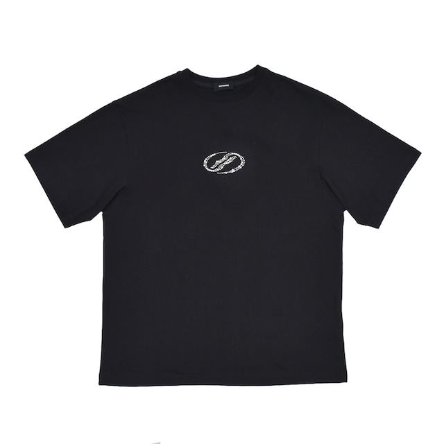 【WE11DONE】BLACK RHINESTONE T-SHIRT