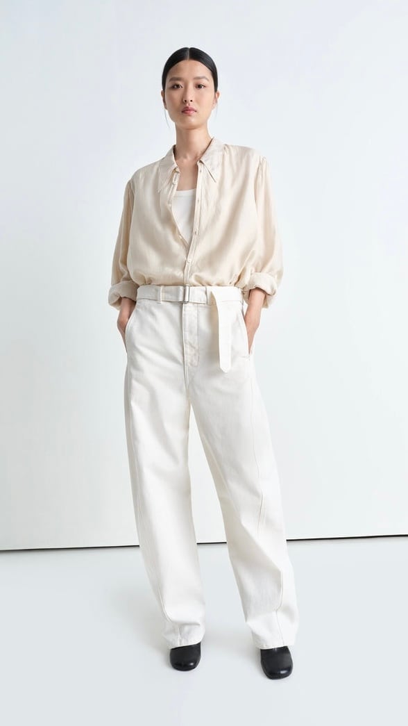 ★LEMAIRE★クロップ ベルト ポケット パンツ LEMAIRE -Twisted Belted Pants(GD SNOW HEAVY DENIM)- :SNOWY