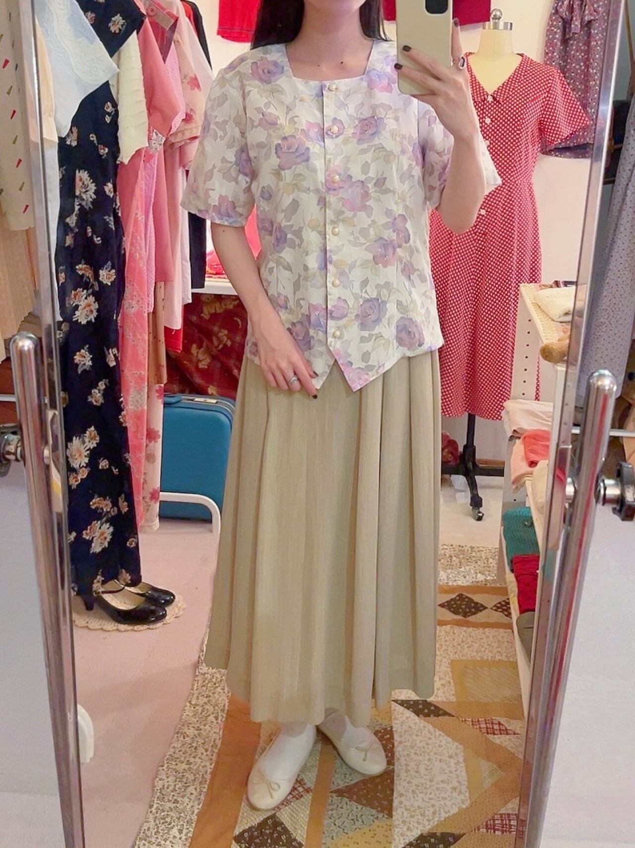 water color rose blouse