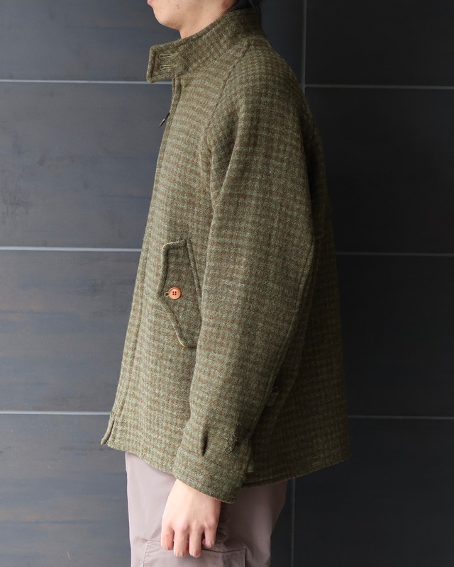 Check side buckle double zip blouson