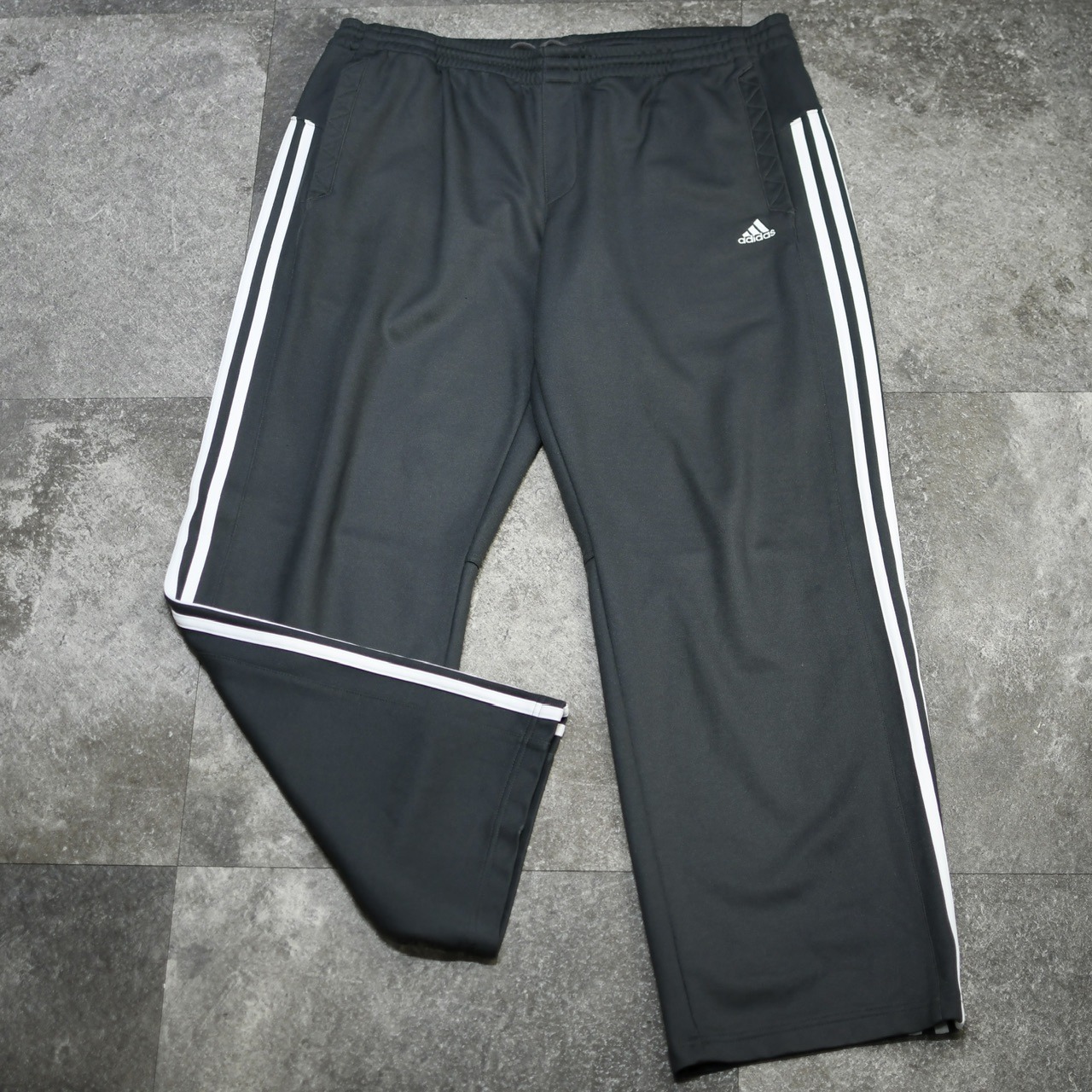 adidas side line wide track pants charcoal gray
