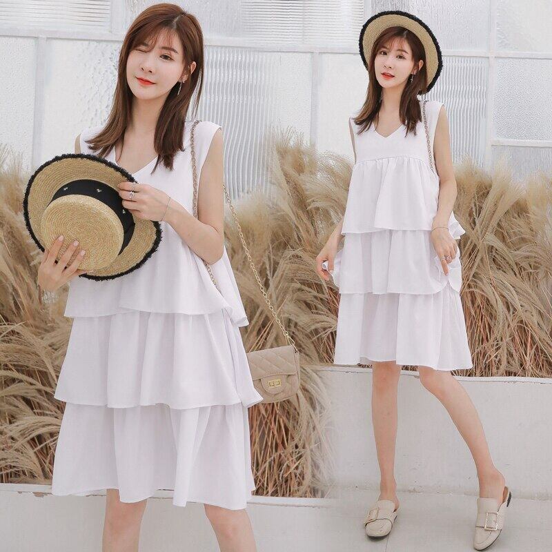 【新作】【送料無料】 9950＃夏のマタニティレイヤードドレス母親の授乳服妊娠中の女性ルーズタンク産後の授乳 レッド サマー 夏物 AL expec35306661823