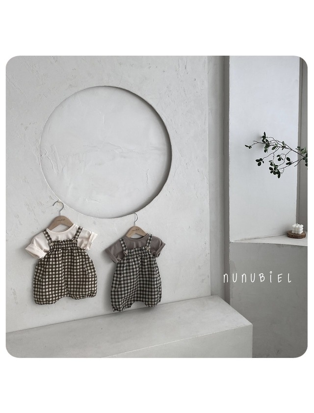 《予約》送料無料【nunubiel】bebe) checkerboard romper