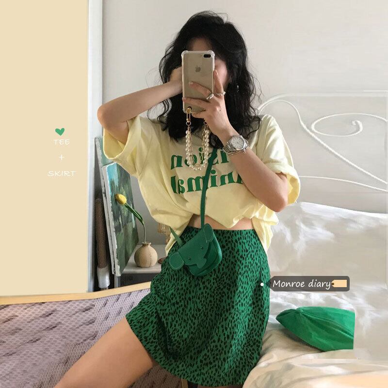 スカート サマーカジュアルスタイルスリムTシャツ 夏物 モンロー33682507654
