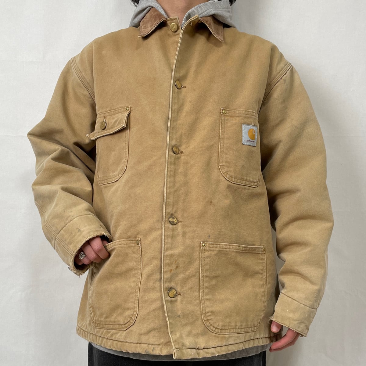 80s USA製 Carhartt チョアコート カーハート 古着 ベージュ