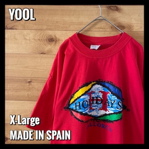 【YOOL】スペイン製 プリントTシャツ X-Large 赤 HOLIDAYS us古着