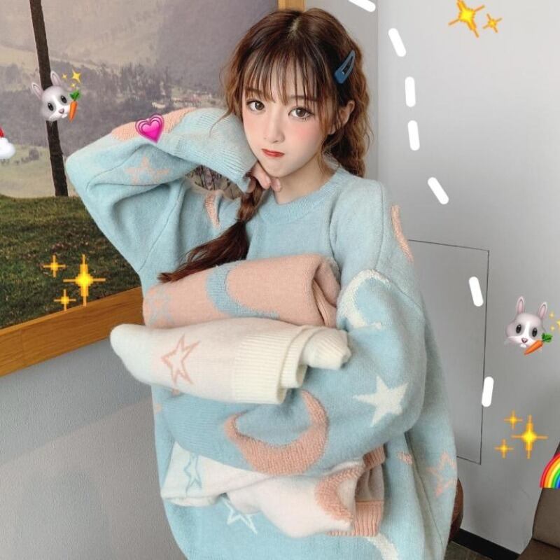 セーター ルーズプルオーバー オータムスタイルブラウス 秋物 ウィンター 冬物 萌量不足6555429672