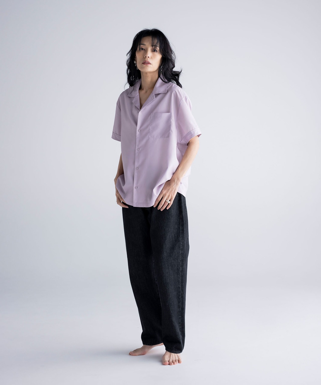 Flower back print shirt［HSS002］