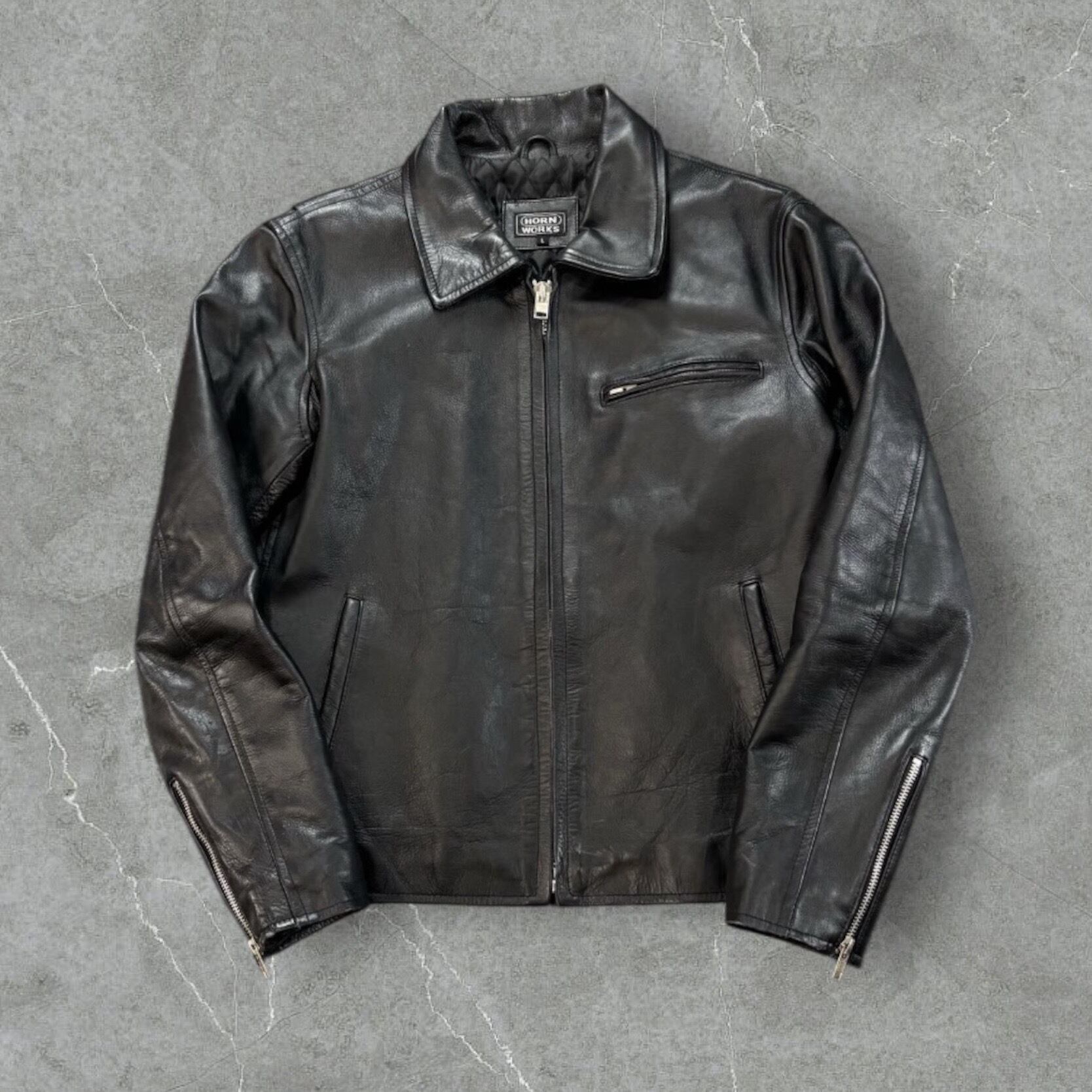 野村訓市　レザーカーコート　肉厚　ライナー付き　本革　ブラック 野村訓市 レザーカーコート 肉厚 ライナー付き 本革 ブラック 野村訓市