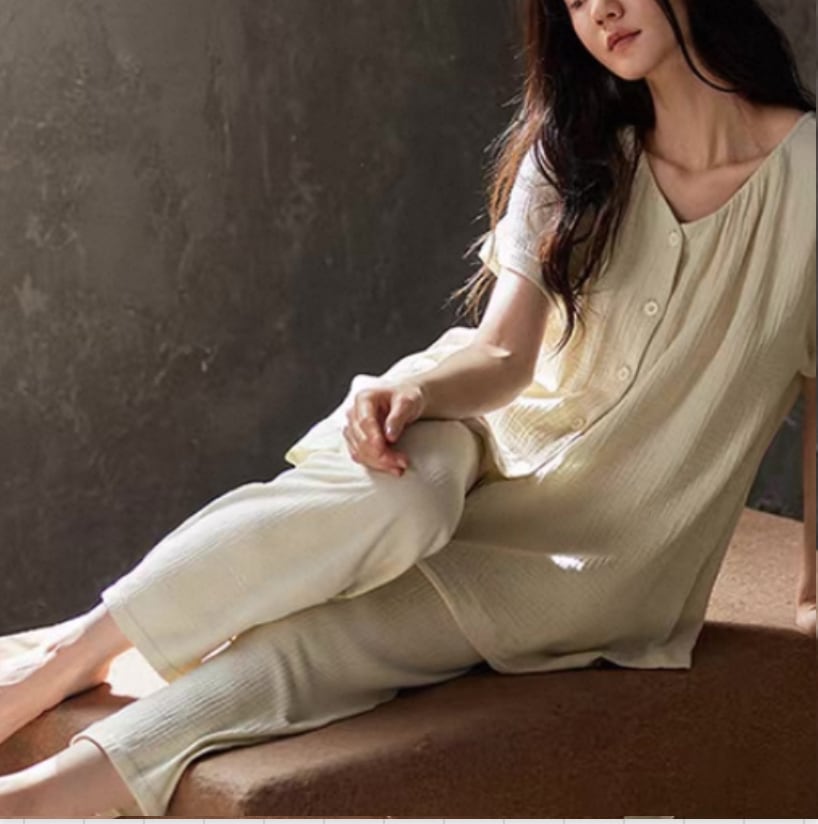 訳ありSALE 【M-XL】cotton100  long pants design pajamas