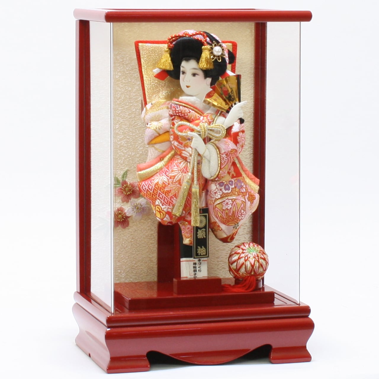 羽子板飾り《商品コード》10308-0164 D 花振袖 金襴 10408-0007 621188