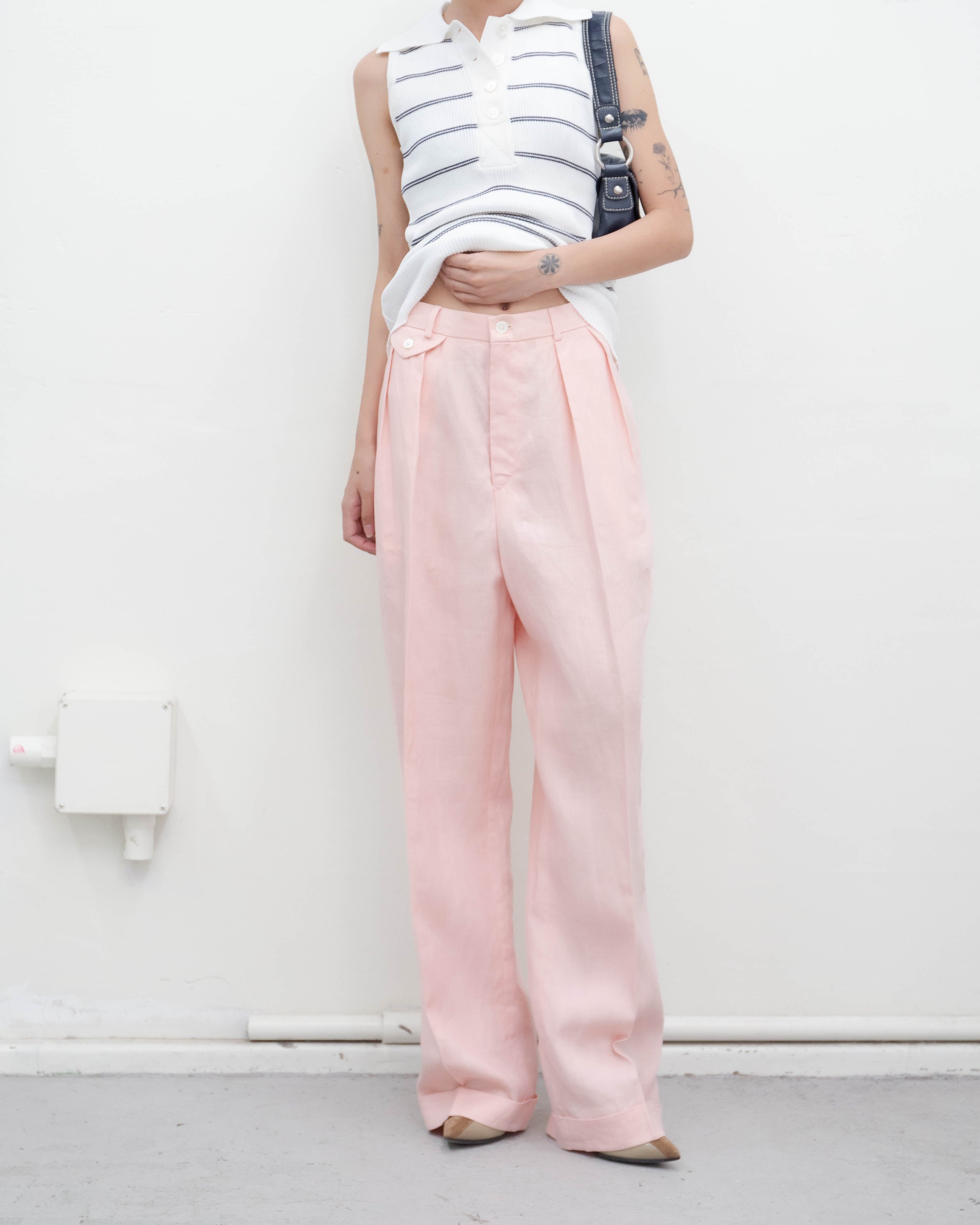 1980-90s Ralph Lauren - pleated wide-leg linen trousers | LUIK FINN