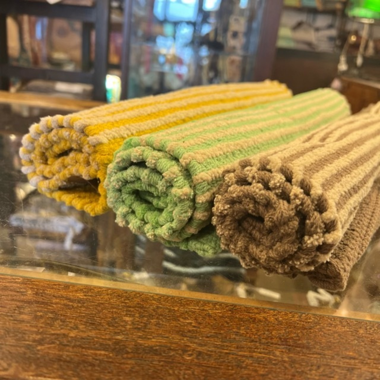 Cotton Chenille Striped Floor Mat　3Color　コットンシェニール ボーダーフロアマット 　3色　　フロアマット　マット　　
