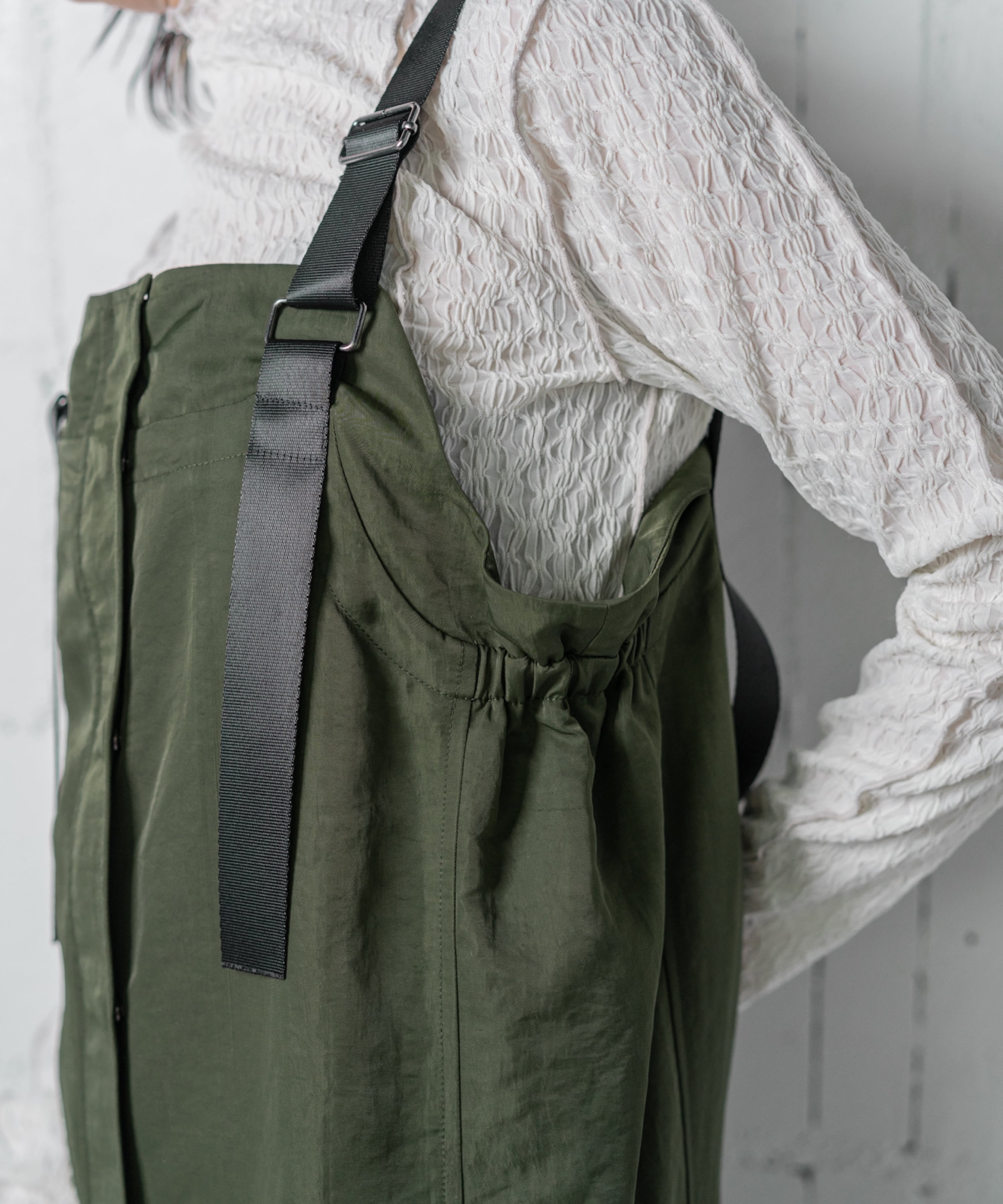 MILITARY CARGO JUMPER SKIRT (KHAKI) | ANOGH