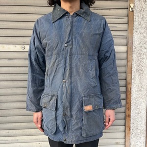 希少 英国製 MADE IN England オイルドジャケット ブルゾン ヴィンテージ バブアー Barbour バックハウス ビデイル ネイビー Lサイズ
