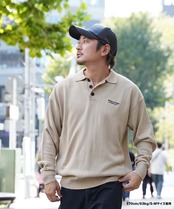 【#Re:room】LOGO EMBROIDERY BIG KNIT POLO SHIRT［REK129］