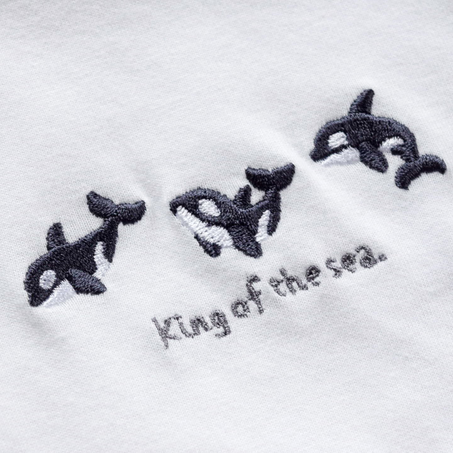 King of the sea.」シャチ刺繍Tシャツ【選べる4色】メンズ レディース
